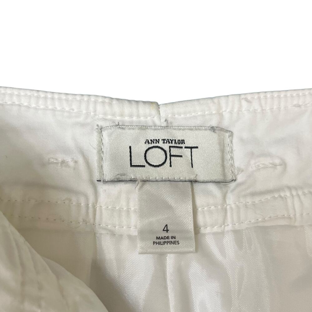 Ann Taylor LOFT lined white high rise chino shorts women's 4 - Picture 6 of 7